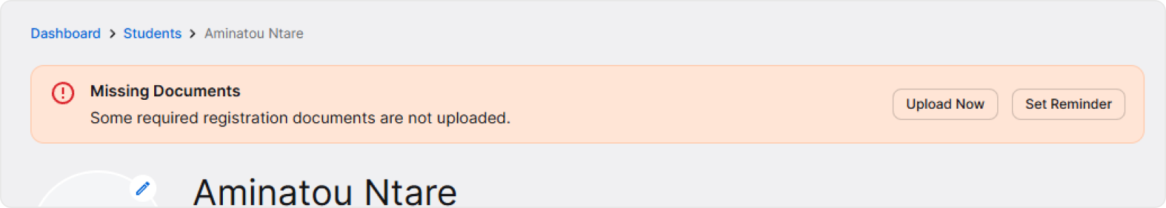 Missing documents alert image