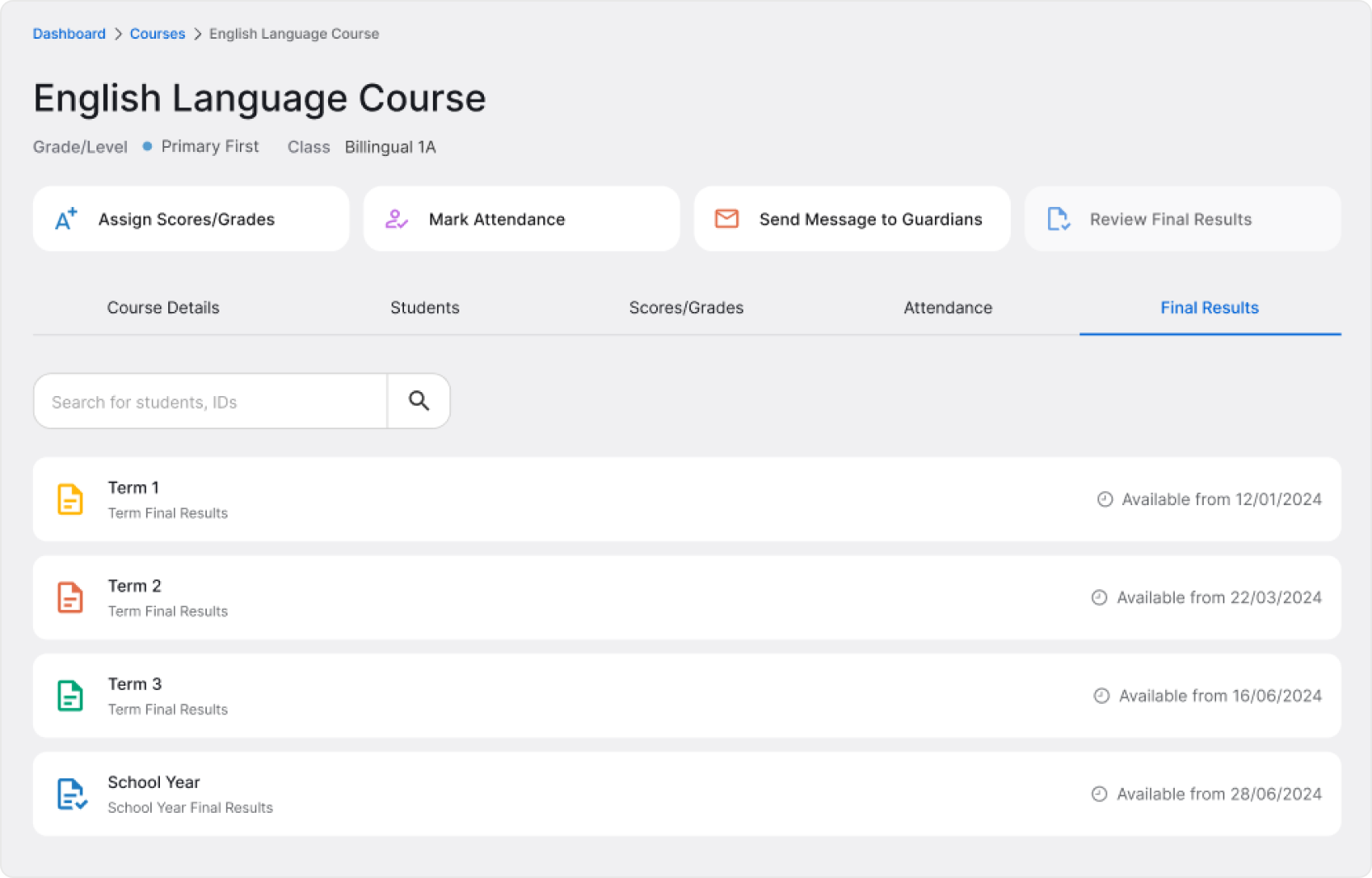 Final results tab image