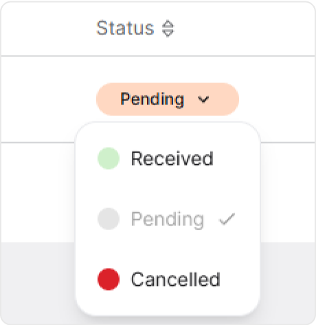 Changing payment status image