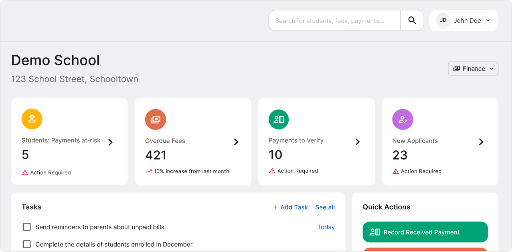 Finance dashboard image