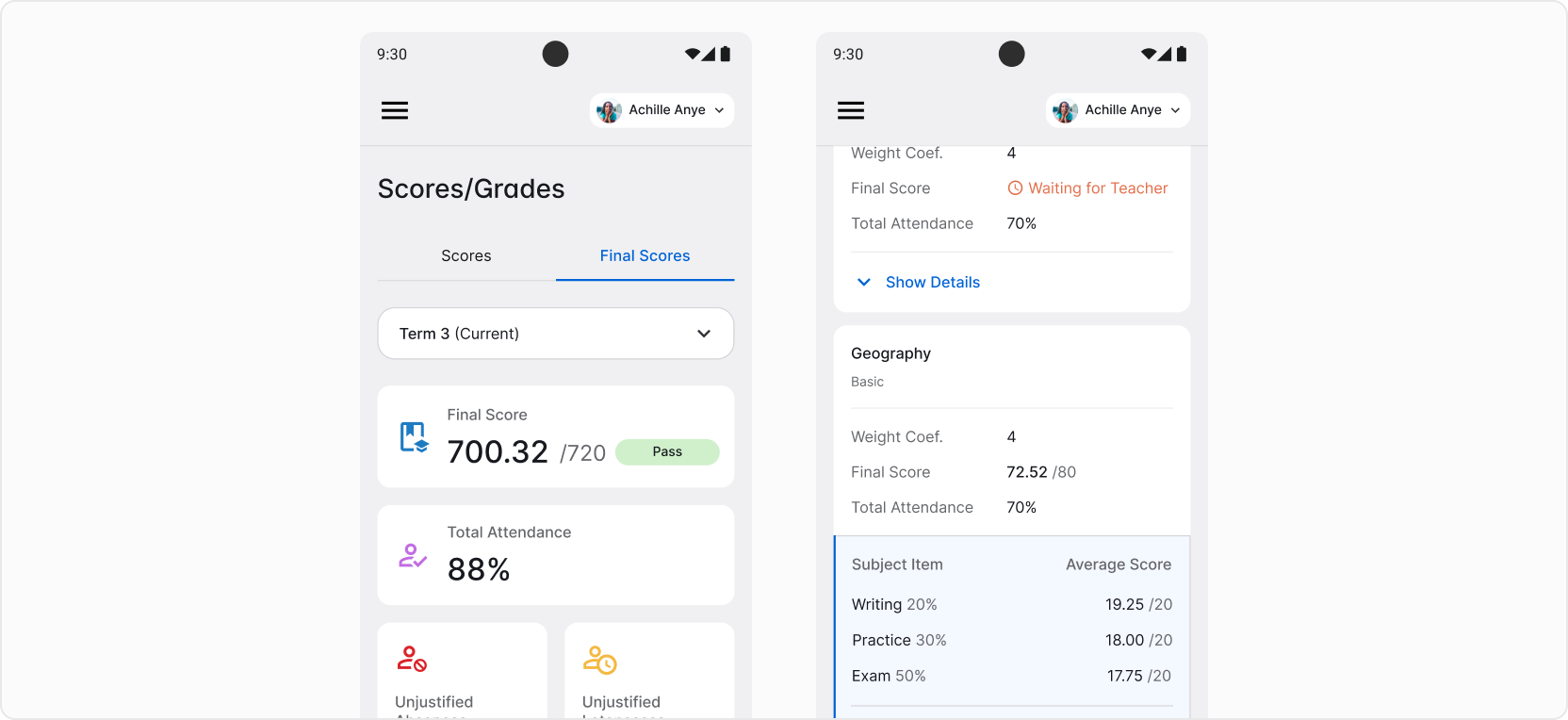 Viewing final scores screenshot